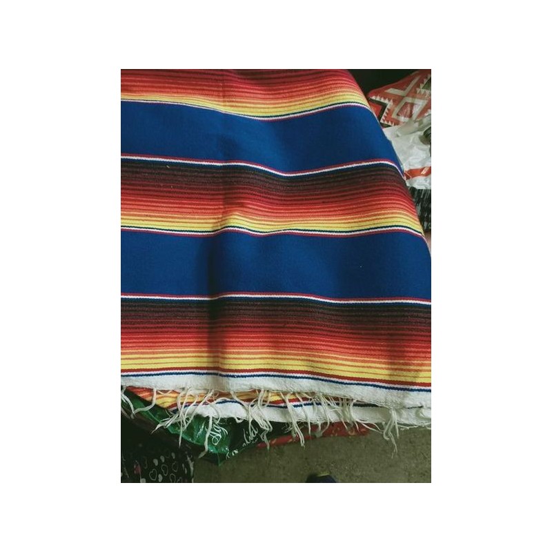 Manta Mexicana Amarillo Azul Rojo