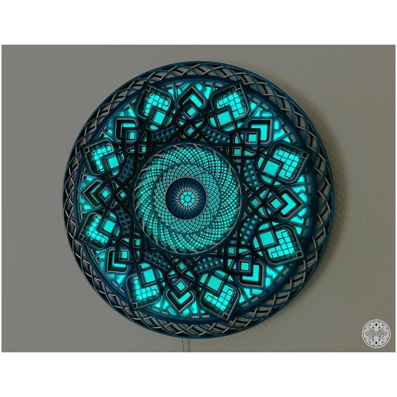 Mandala de Madera con Luces Leds