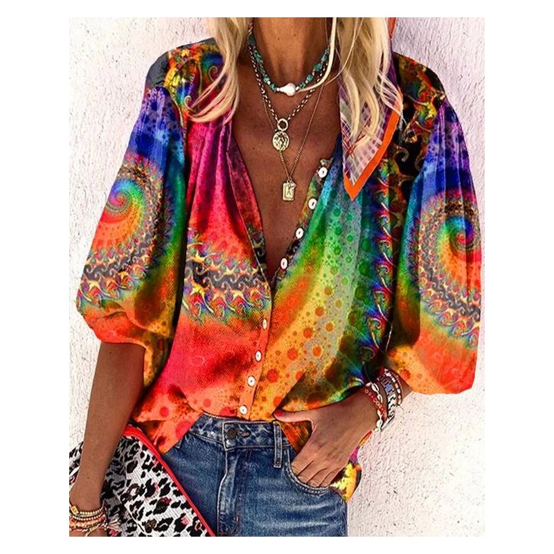 Chemise fractale multicolore 11