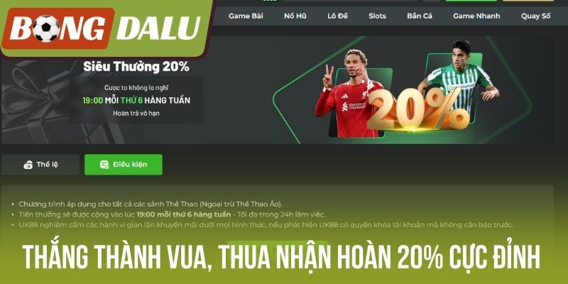 Thắng thành vua, thua nhận hoàn 20% cực đỉnh